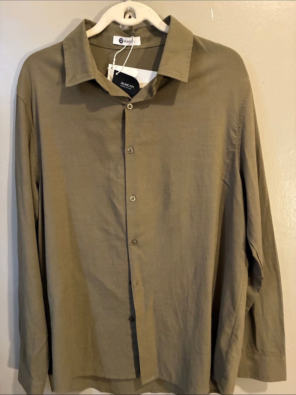 Men’s Olive Green Button-Up Shirt